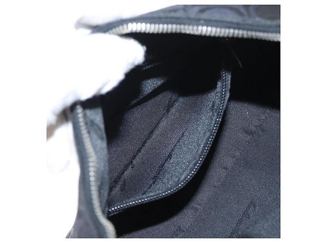 Borsa a Spalla Gancini in Pelle Nylon Nera Argento Salvatore Ferragamo Auth bs30802 Nero - vista 20