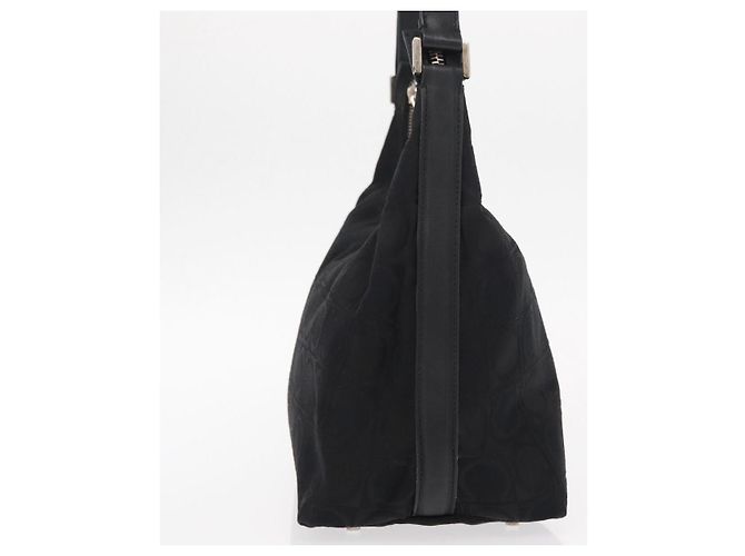 Borsa a Spalla Gancini in Pelle Nylon Nera Argento Salvatore Ferragamo Auth bs30802 Nero - vista 4