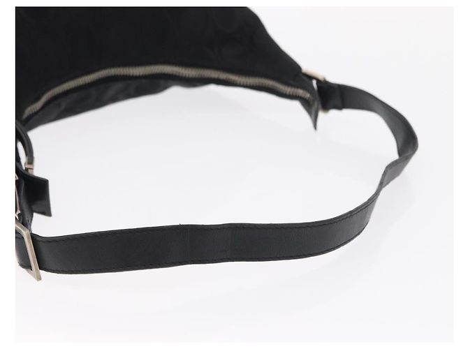 Borsa a Spalla Gancini in Pelle Nylon Nera Argento Salvatore Ferragamo Auth bs30802 Nero - vista 7
