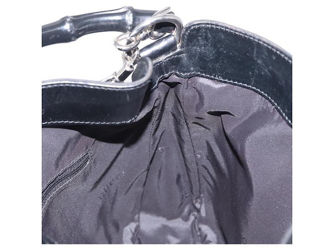 Borsa a Spalla GUCCI Bamboo Nylon 2way Nero Argento 001 1638 Auth ep11989 - vista 18