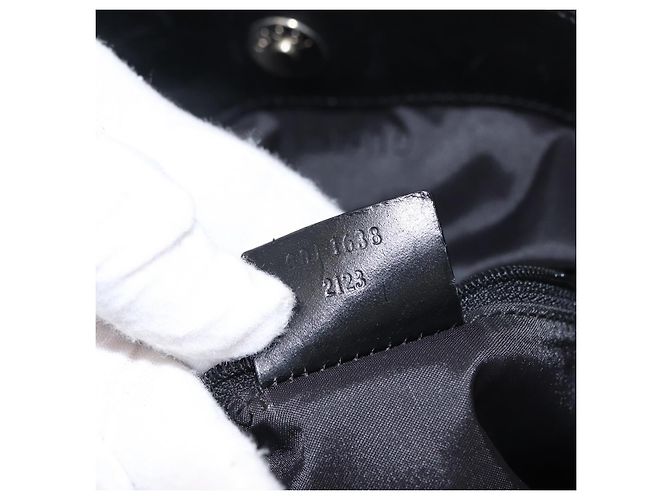 Borsa a Spalla GUCCI Bamboo Nylon 2way Nero Argento 001 1638 Auth ep11989 - vista 22