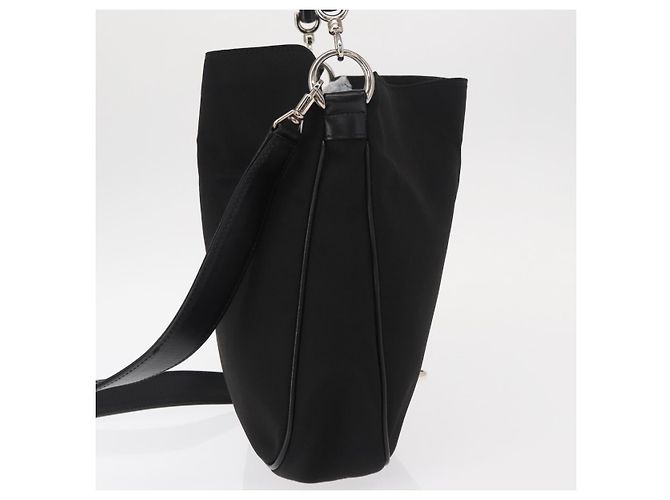 Borsa a Spalla GUCCI Bamboo Nylon 2way Nero Argento 001 1638 Auth ep11989 - vista 4