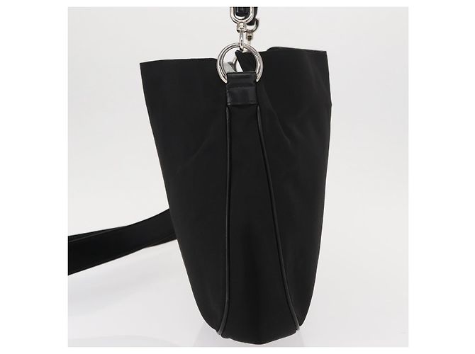 Borsa a Spalla GUCCI Bamboo Nylon 2way Nero Argento 001 1638 Auth ep11989 - vista 5