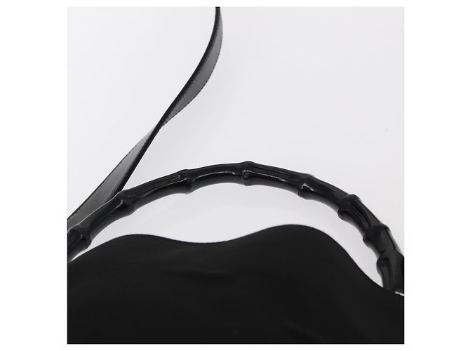 Borsa a Spalla GUCCI Bamboo Nylon 2way Nero Argento 001 1638 Auth ep11989 - vista 8