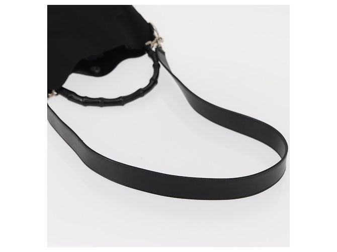 Borsa a Spalla GUCCI Bamboo Nylon 2way Nero Argento 001 1638 Auth ep11989 - vista 9