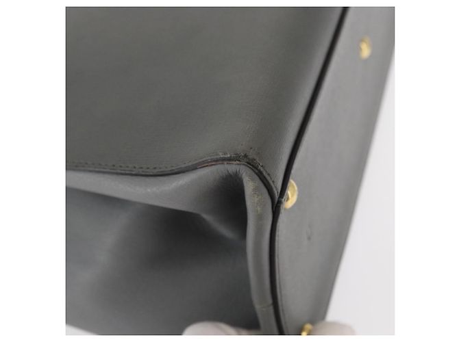 FENDI Trois Jules Borsa a Mano in Pelle 2in1 Grigio Oro Auth ep11480 Marrone D'oro - vista 15