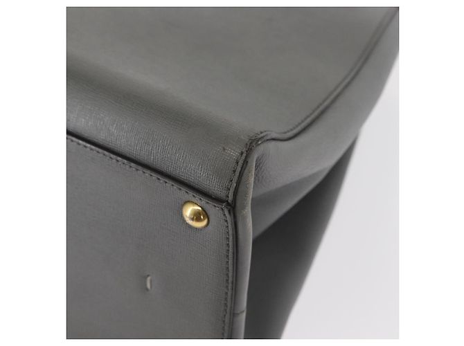 FENDI Trois Jules Borsa a Mano in Pelle 2in1 Grigio Oro Auth ep11480 Marrone D'oro - vista 18
