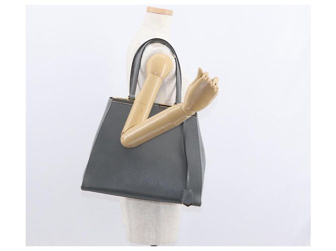FENDI Trois Jules Borsa a Mano in Pelle 2in1 Grigio Oro Auth ep11480 Marrone D'oro - vista 24