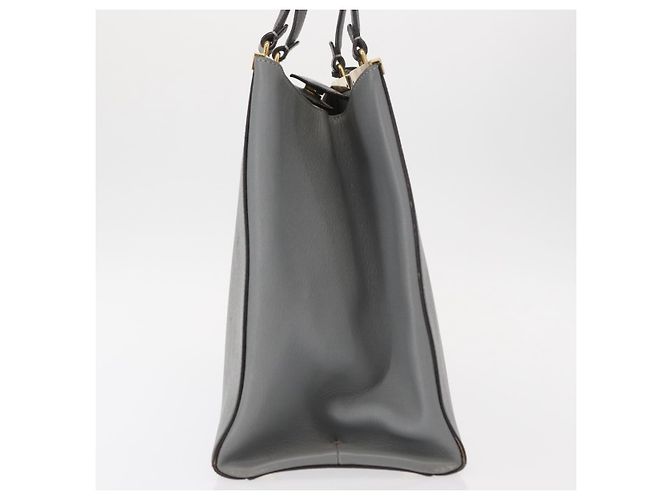 FENDI Trois Jules Borsa a Mano in Pelle 2in1 Grigio Oro Auth ep11480 Marrone D'oro - vista 4