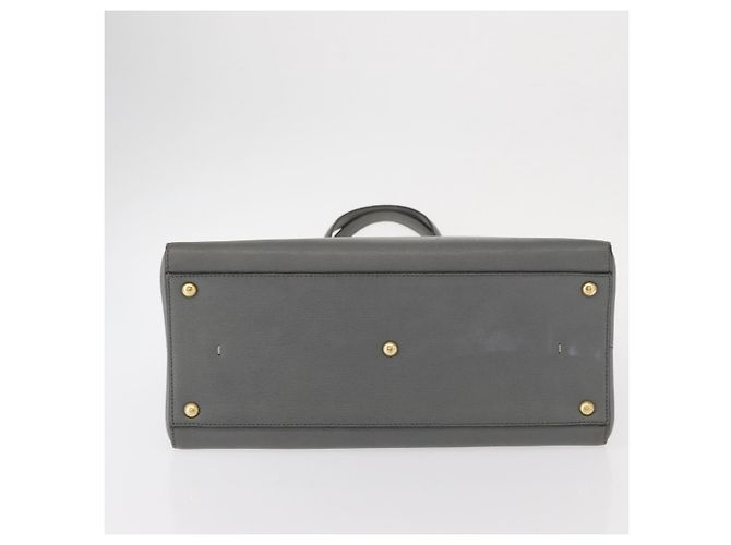 FENDI Trois Jules Borsa a Mano in Pelle 2in1 Grigio Oro Auth ep11480 Marrone D'oro - vista 5