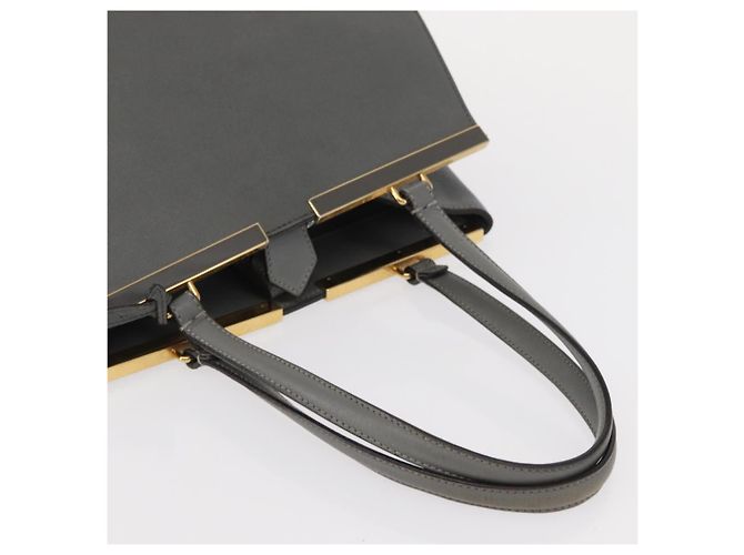 FENDI Trois Jules Borsa a Mano in Pelle 2in1 Grigio Oro Auth ep11480 Marrone D'oro - vista 8