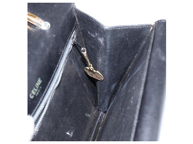 Céline Borsa a mano CELINE in pelle nera argento autentica 151991 Nero - vista 18