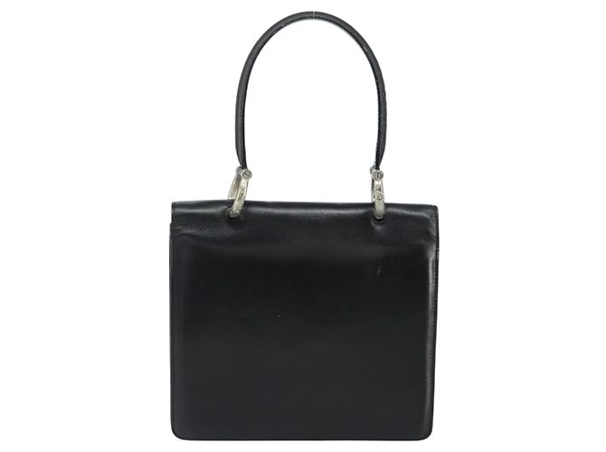 Céline Borsa a mano CELINE in pelle nera argento autentica 151991 Nero - vista 3