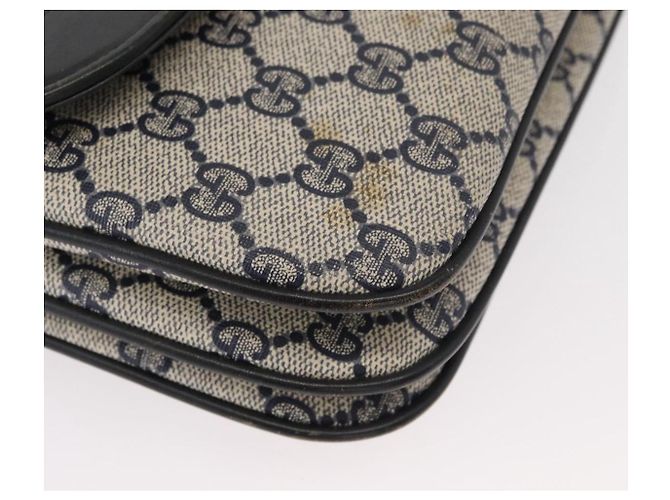 Gucci Borsa a Spalla GG Supreme in PVC Navy Gold 004 106 0024 Auth 152571 D'oro Blu navy - vista 11
