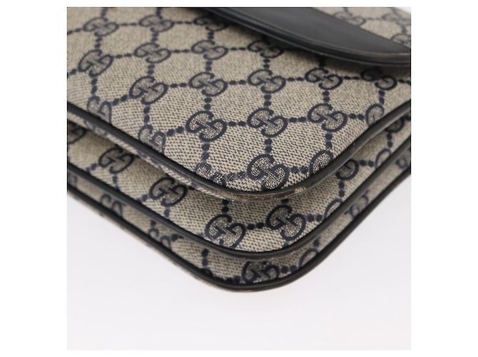 Gucci Borsa a Spalla GG Supreme in PVC Navy Gold 004 106 0024 Auth 152571 D'oro Blu navy - vista 12