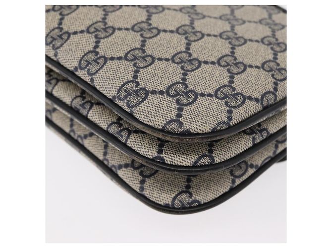 Gucci Borsa a Spalla GG Supreme in PVC Navy Gold 004 106 0024 Auth 152571 D'oro Blu navy - vista 14
