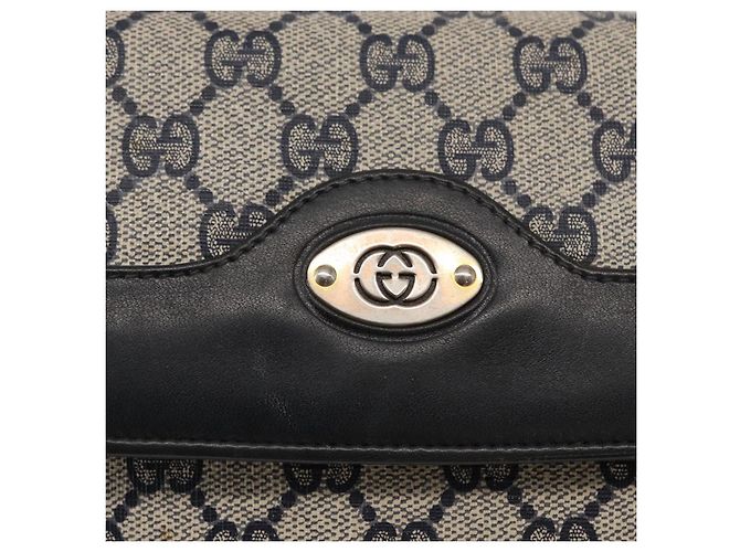 Gucci Borsa a Spalla GG Supreme in PVC Navy Gold 004 106 0024 Auth 152571 D'oro Blu navy - vista 15