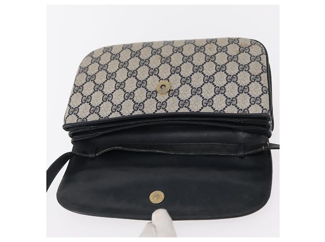 Gucci Borsa a Spalla GG Supreme in PVC Navy Gold 004 106 0024 Auth 152571 D'oro Blu navy - vista 16