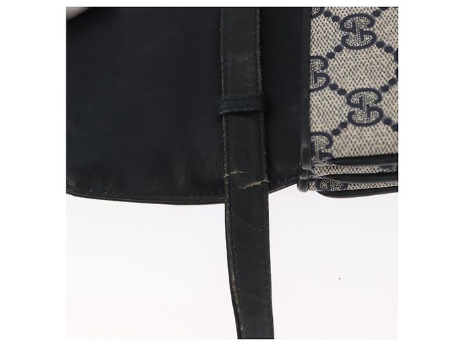 Gucci Borsa a Spalla GG Supreme in PVC Navy Gold 004 106 0024 Auth 152571 D'oro Blu navy - vista 17
