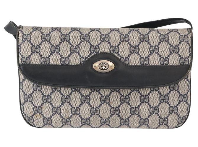 Gucci Borsa a Spalla GG Supreme in PVC Navy Gold 004 106 0024 Auth 152571 D'oro Blu navy - vista 2