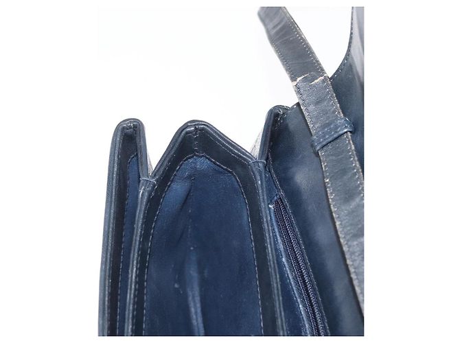 Gucci Borsa a Spalla GG Supreme in PVC Navy Gold 004 106 0024 Auth 152571 D'oro Blu navy - vista 21
