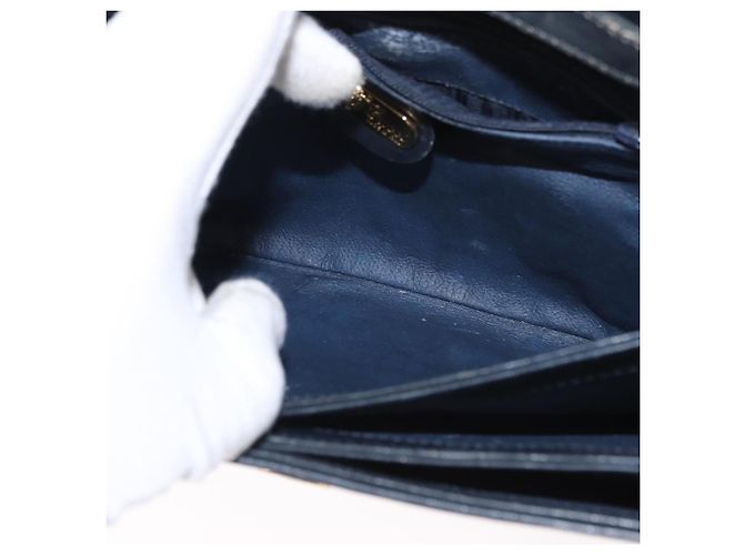 Gucci Borsa a Spalla GG Supreme in PVC Navy Gold 004 106 0024 Auth 152571 D'oro Blu navy - vista 22