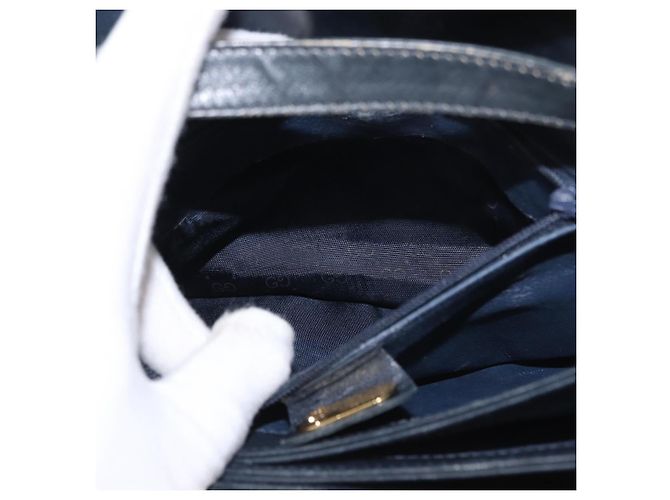 Gucci Borsa a Spalla GG Supreme in PVC Navy Gold 004 106 0024 Auth 152571 D'oro Blu navy - vista 24