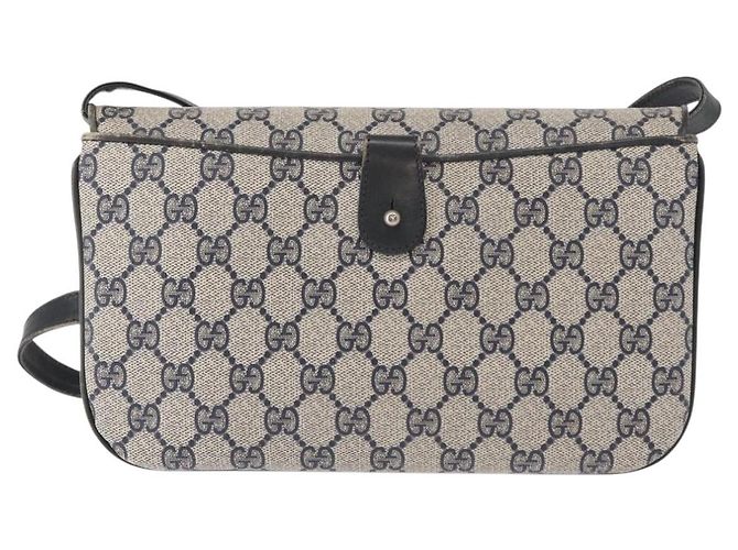 Gucci Borsa a Spalla GG Supreme in PVC Navy Gold 004 106 0024 Auth 152571 D'oro Blu navy - vista 3