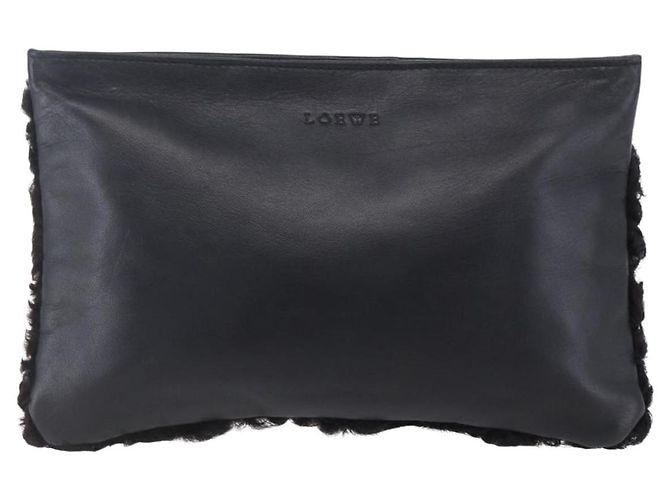 Pochette in pelle nera e dorata Auth 152829 LOEWE Nero D'oro - vista 2