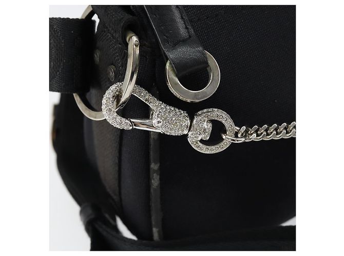 Borsa a Spalla Hardcore Christian Dior in Nylon Argento Nero Auth ep11778 - vista 16