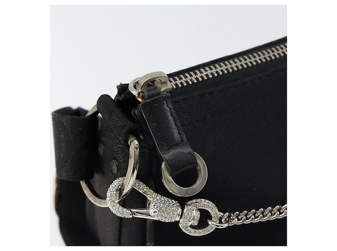 Borsa a Spalla Hardcore Christian Dior in Nylon Argento Nero Auth ep11778 - vista 17