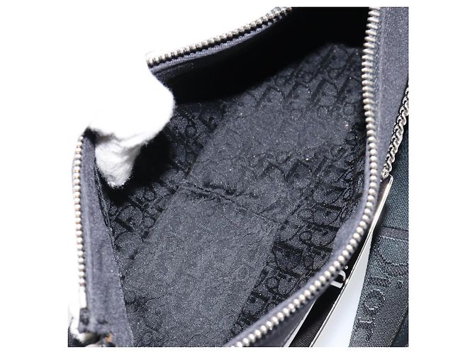 Borsa a Spalla Hardcore Christian Dior in Nylon Argento Nero Auth ep11778 - vista 19
