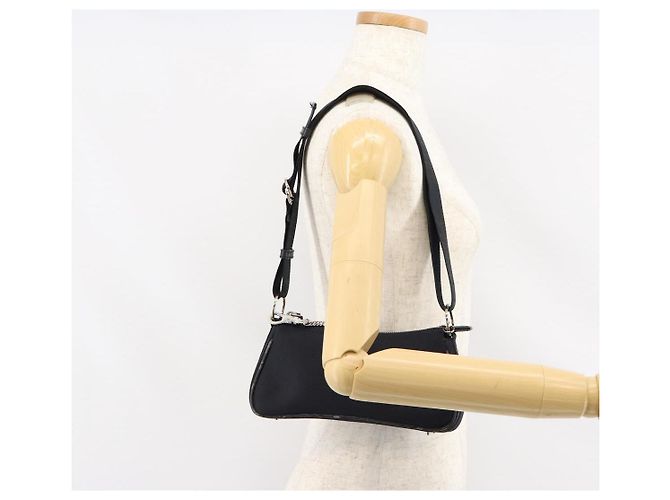Borsa a Spalla Hardcore Christian Dior in Nylon Argento Nero Auth ep11778 - vista 24