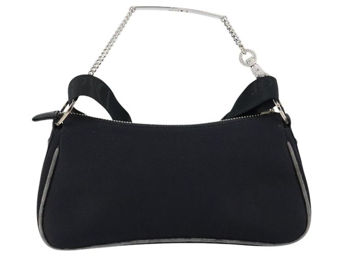 Borsa a Spalla Hardcore Christian Dior in Nylon Argento Nero Auth ep11778 - vista 3