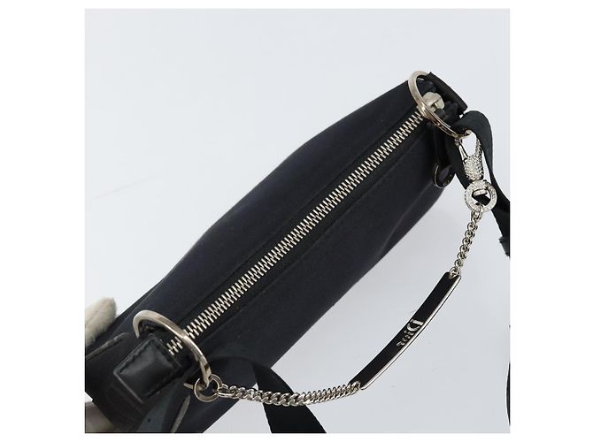 Borsa a Spalla Hardcore Christian Dior in Nylon Argento Nero Auth ep11778 - vista 6