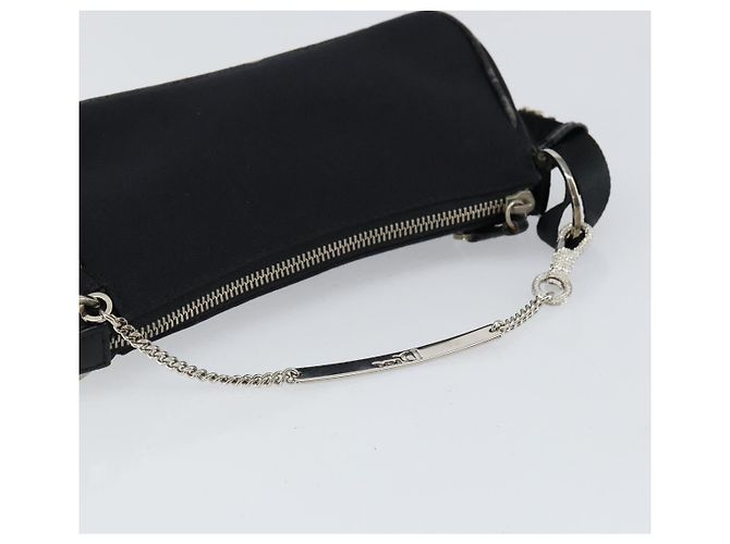 Borsa a Spalla Hardcore Christian Dior in Nylon Argento Nero Auth ep11778 - vista 7