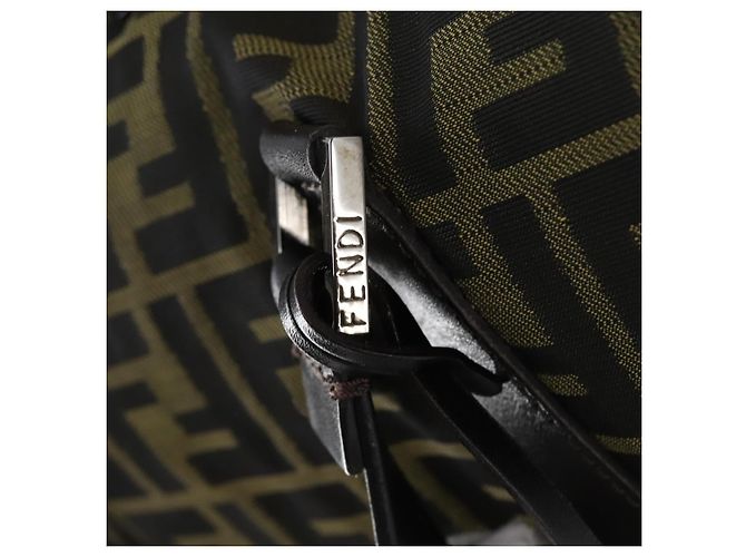 FENDI Zucca Canvas Tote Bag Schwarz Braun Auth 150286 - Ansicht 19