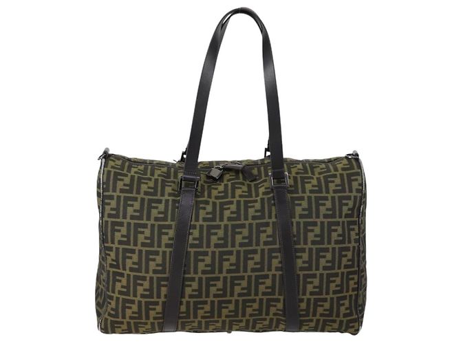 FENDI Zucca Canvas Tote Bag Schwarz Braun Auth 150286 - Ansicht 2