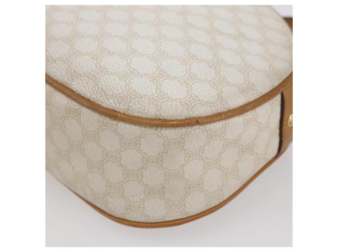 Céline Bolsa de ombro em lona Macadam CELINE em couro PVC branco e dourado Auth 152580 - vista 12