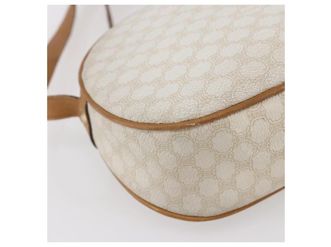 Céline Bolsa de ombro em lona Macadam CELINE em couro PVC branco e dourado Auth 152580 - vista 13