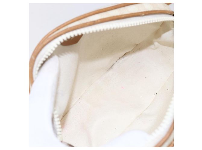 Céline Bolsa de ombro em lona Macadam CELINE em couro PVC branco e dourado Auth 152580 - vista 17