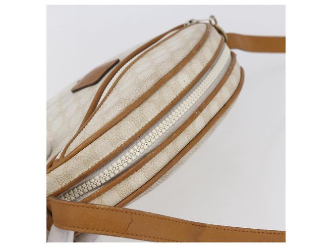 Céline Bolsa de ombro em lona Macadam CELINE em couro PVC branco e dourado Auth 152580 - vista 6