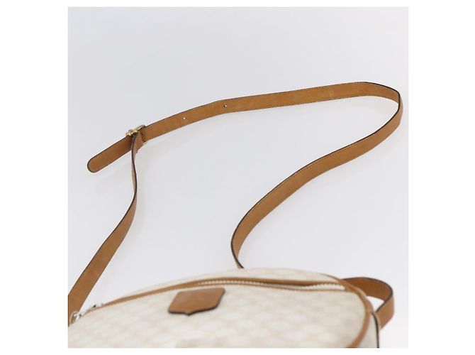 Céline Bolsa de ombro em lona Macadam CELINE em couro PVC branco e dourado Auth 152580 - vista 8