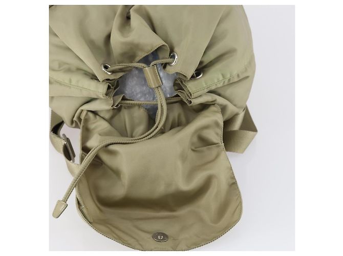 PRADA Backpack Nylon Beige Silver Auth 147783 Silvery - view 10