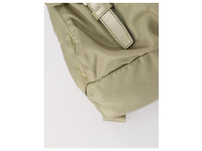 PRADA Backpack Nylon Beige Silver Auth 147783 Silvery - view 16