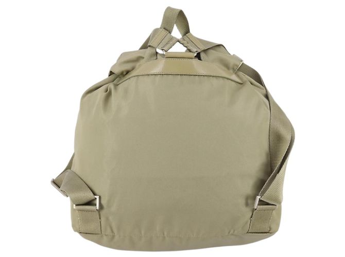 PRADA Backpack Nylon Beige Silver Auth 147783 Silvery - view 2