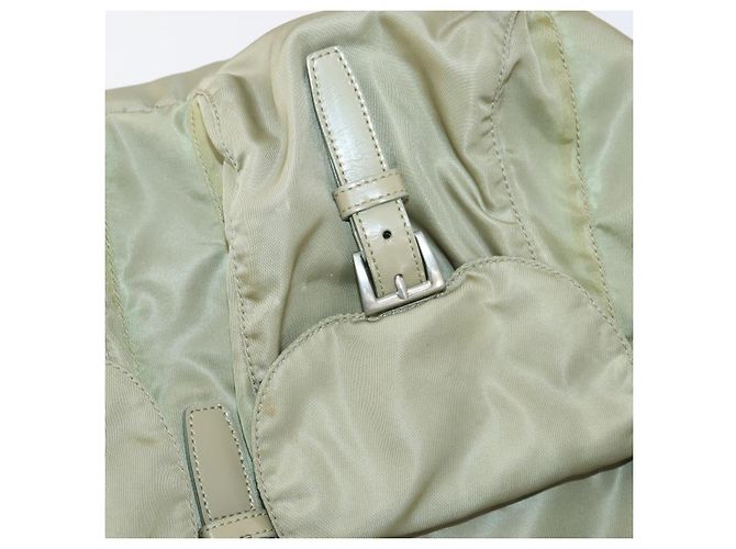 PRADA Backpack Nylon Beige Silver Auth 147783 Silvery - view 27