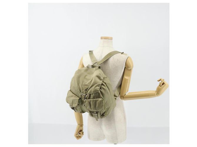 PRADA Backpack Nylon Beige Silver Auth 147783 Silvery - view 29