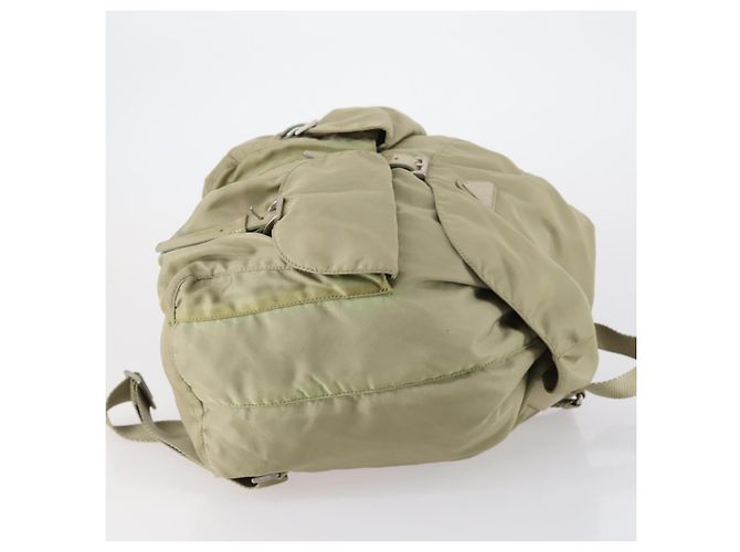 PRADA Backpack Nylon Beige Silver Auth 147783 Silvery - view 3