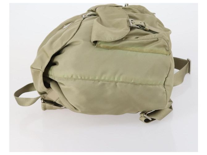 PRADA Backpack Nylon Beige Silver Auth 147783 Silvery - view 4